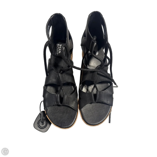 Sandals Heels Wedge By Sorel In Black, Size: 7