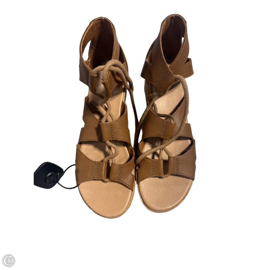 Sandals Heels Wedge By Sorel In Brown, Size: 7