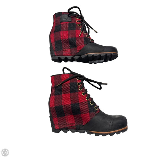 Boots Ankle Flats By Sorel In Plaid Pattern, Size: 9