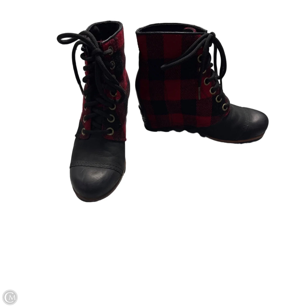 Boots Ankle Flats By Sorel In Plaid Pattern, Size: 9