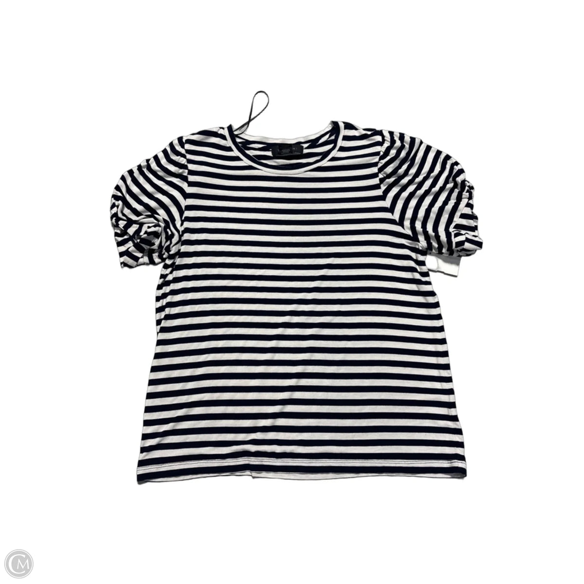 Top Short Sleeve By Tahari In Striped Pattern, Size: L