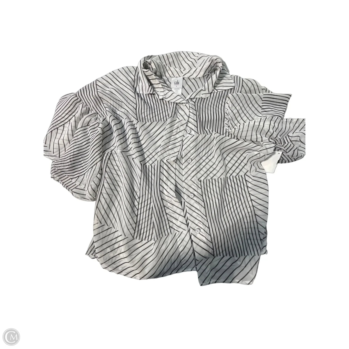 Top Short Sleeve By Cabi In Striped Pattern, Size: S