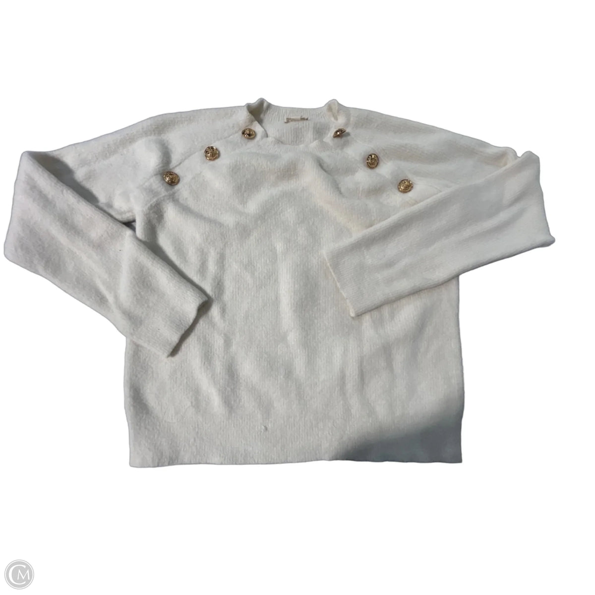 Sweater By Hem & Thread In White, Size: S