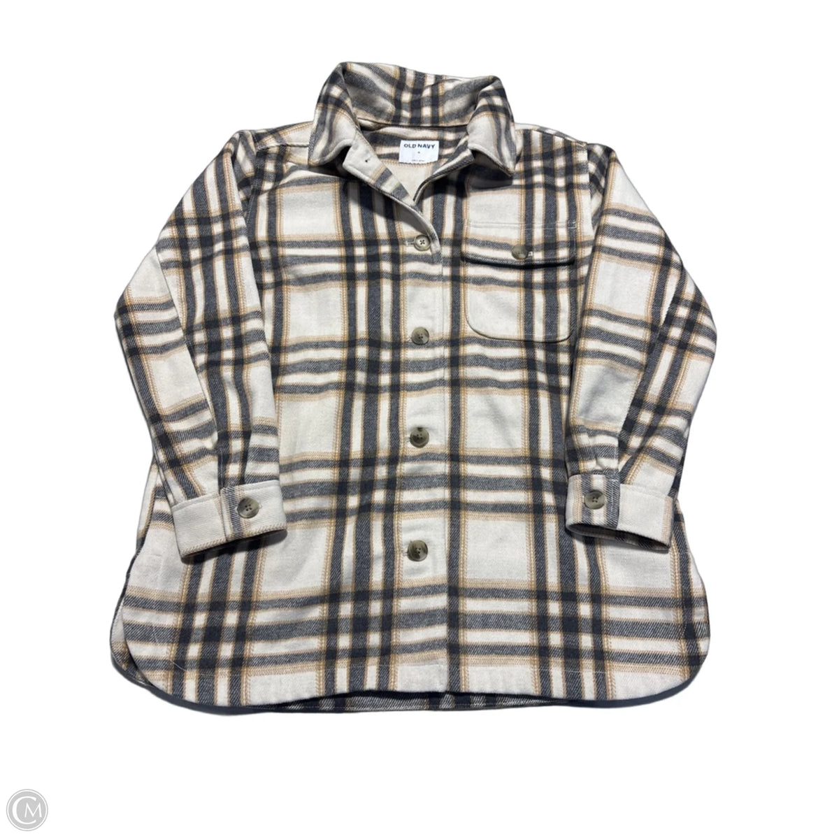 Jacket Shirt By Old Navy In Plaid Pattern, Size: M