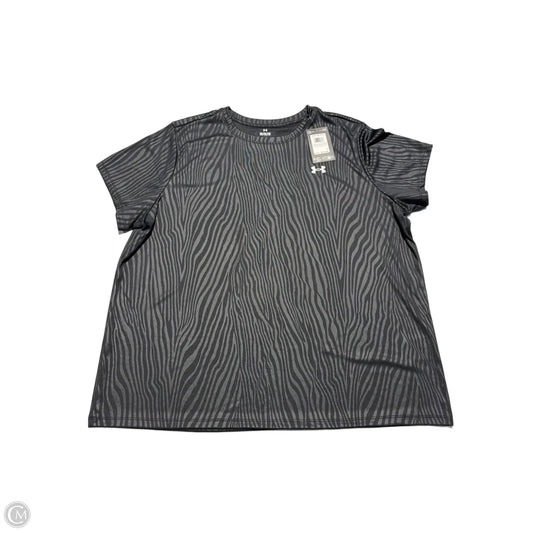 Athletic Top Short Sleeve By Under Armour In Grey, Size: 1x