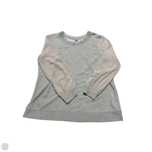 Top Long Sleeve By Diane Gilman In Grey, Size: Xl