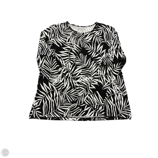Top Long Sleeve By Coolibar In Black & White, Size: Xl