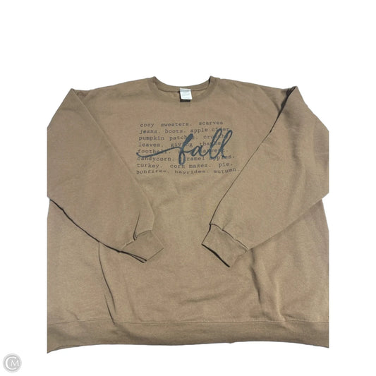Sweatshirt Crewneck By Hanes In Brown, Size: 2x