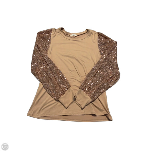 Top Long Sleeve By Les Amis In Gold, Size: M