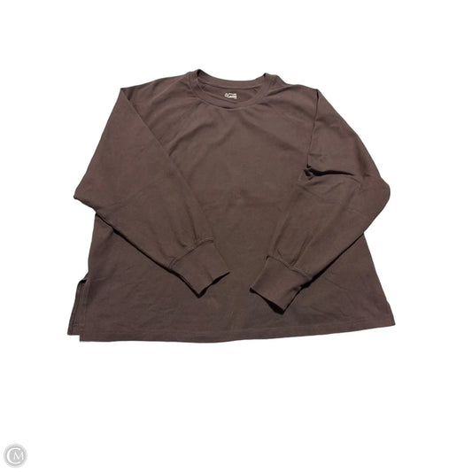 Top Long Sleeve By Aerie In Brown, Size: L