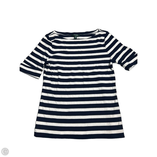 Top Short Sleeve By Lauren By Ralph Lauren In Striped Pattern, Size: L