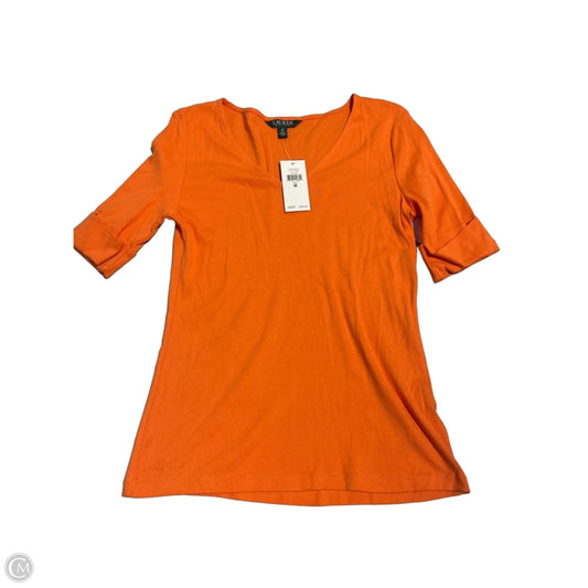 Top 3/4 Sleeve By Lauren By Ralph Lauren In Orange, Size: M