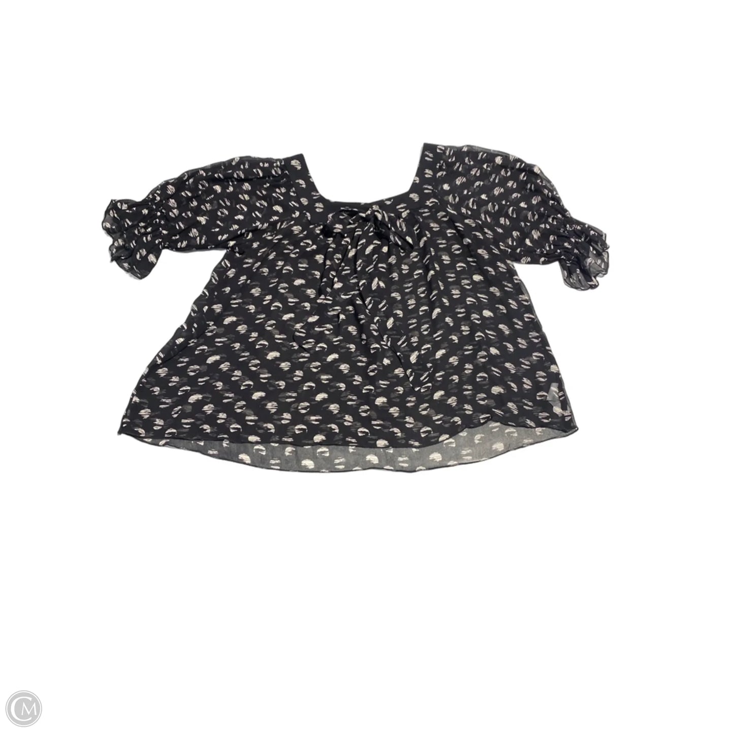 Blouse 3/4 Sleeve By Karen Kane In Black, Size: Xl