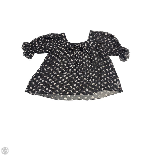Blouse 3/4 Sleeve By Karen Kane In Black, Size: Xl