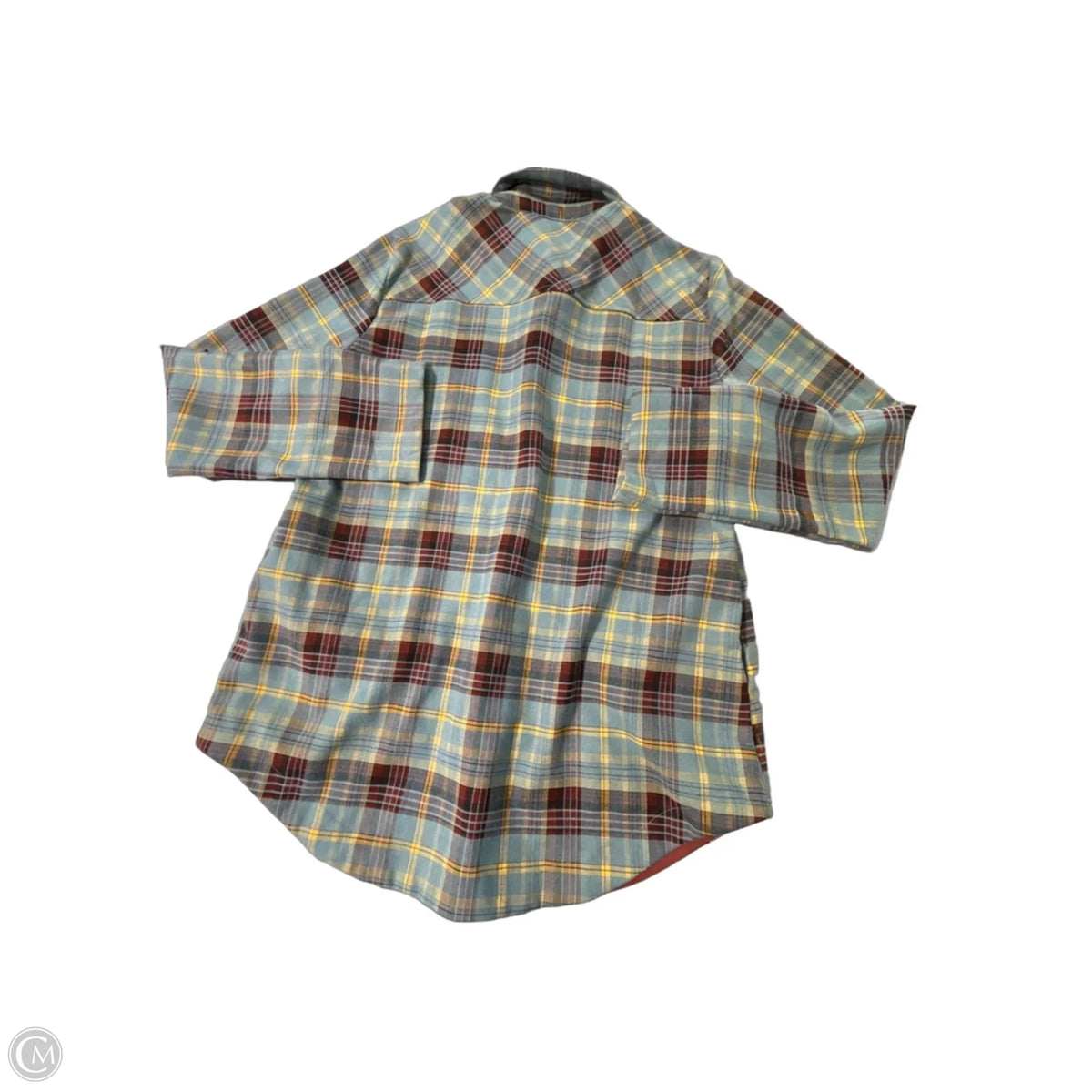 Top Long Sleeve By Mystree In Plaid Pattern, Size: M