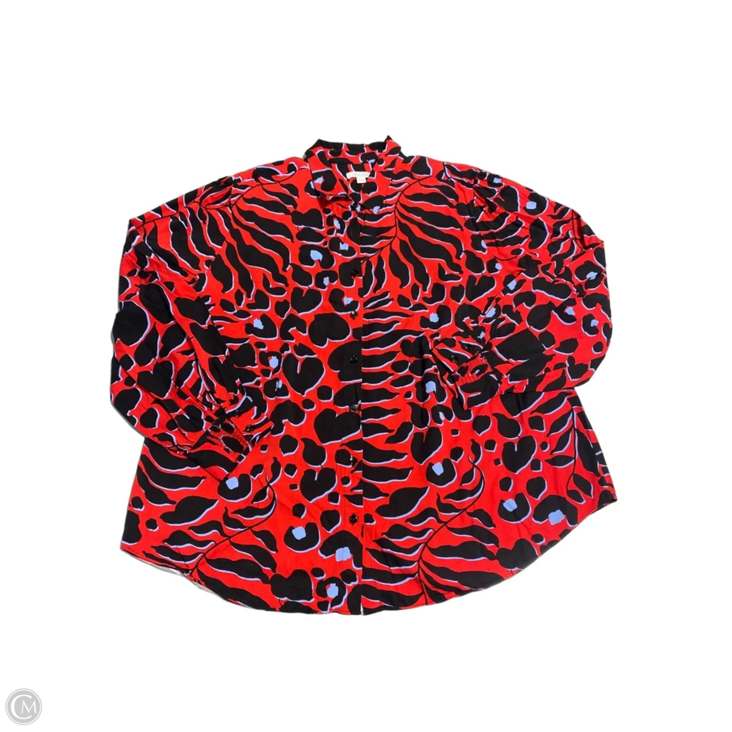 Top Long Sleeve Basic By Chicos In Animal Print, Size: Xl