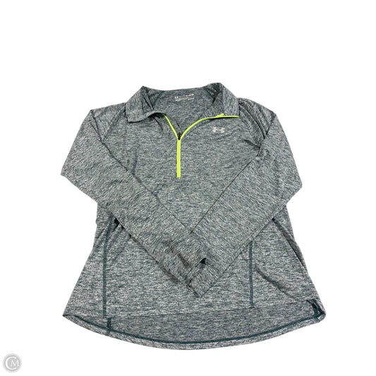 Athletic Top Long Sleeve Collar By Under Armour In Green, Size: Xl
