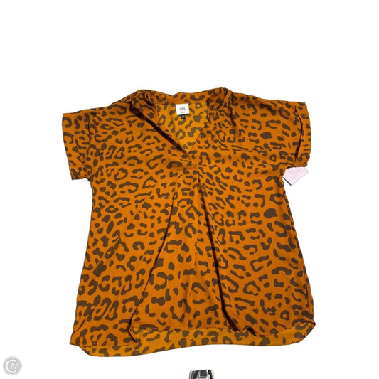 Blouse Short Sleeve By Cabi In Animal Print, Size: Xxs