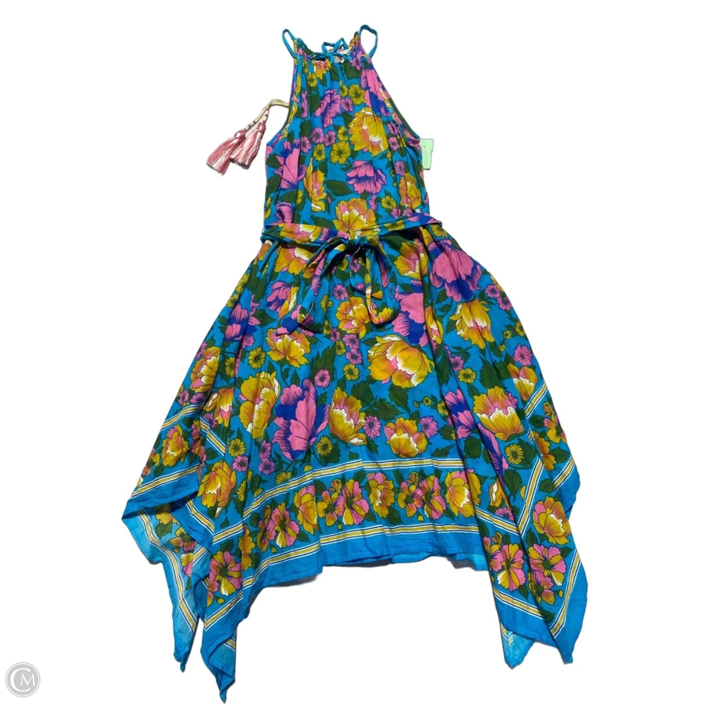 Dress Casual Midi By Cmc In Blue & Pink, Size: S