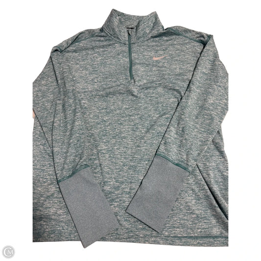 Athletic Top Long Sleeve Collar By Nike In Blue, Size: L