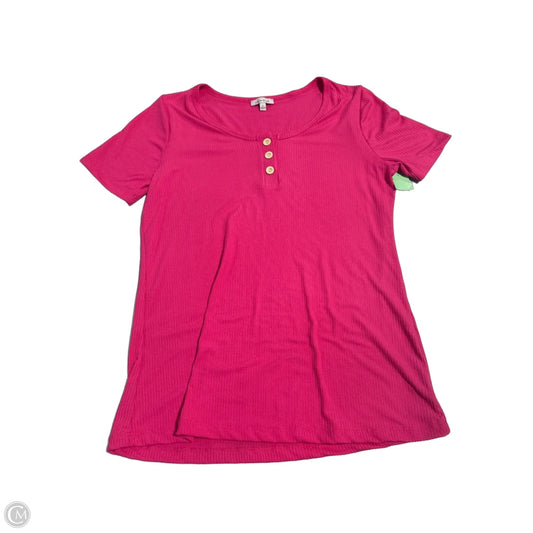 Top Short Sleeve By White Birch In Pink, Size: L